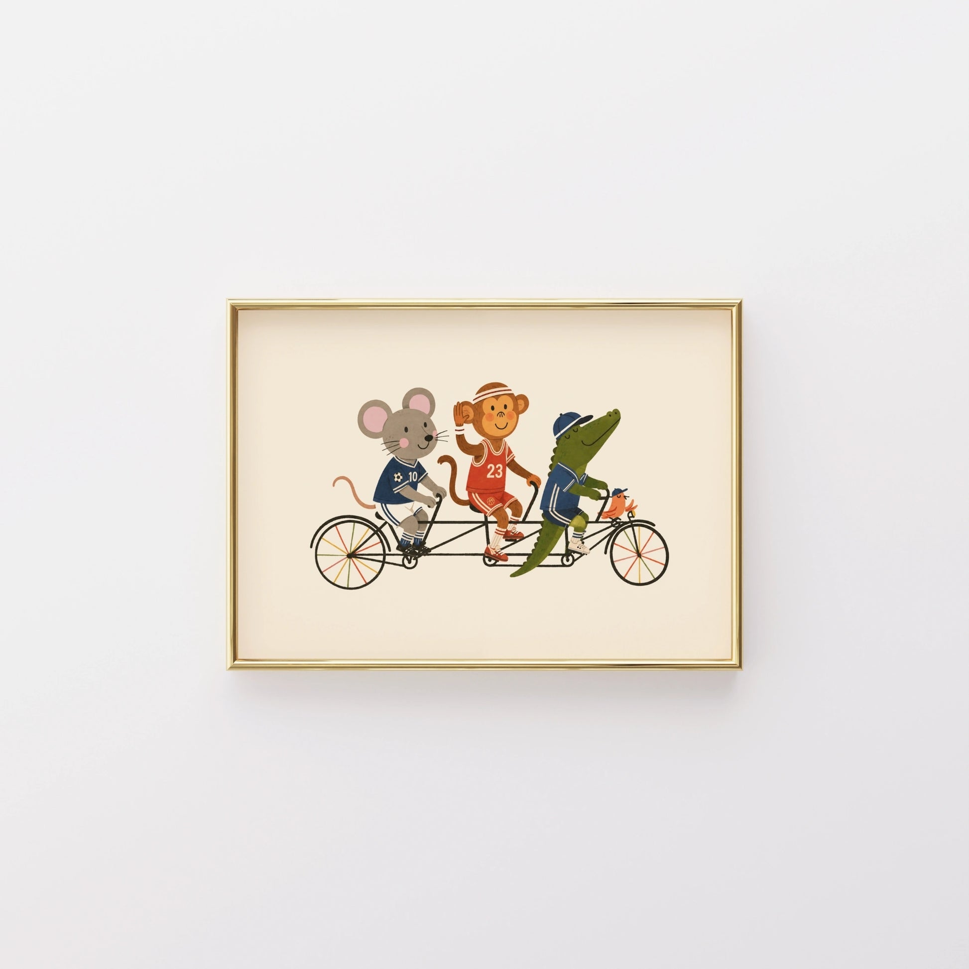 Tandem Bike Nursery Print