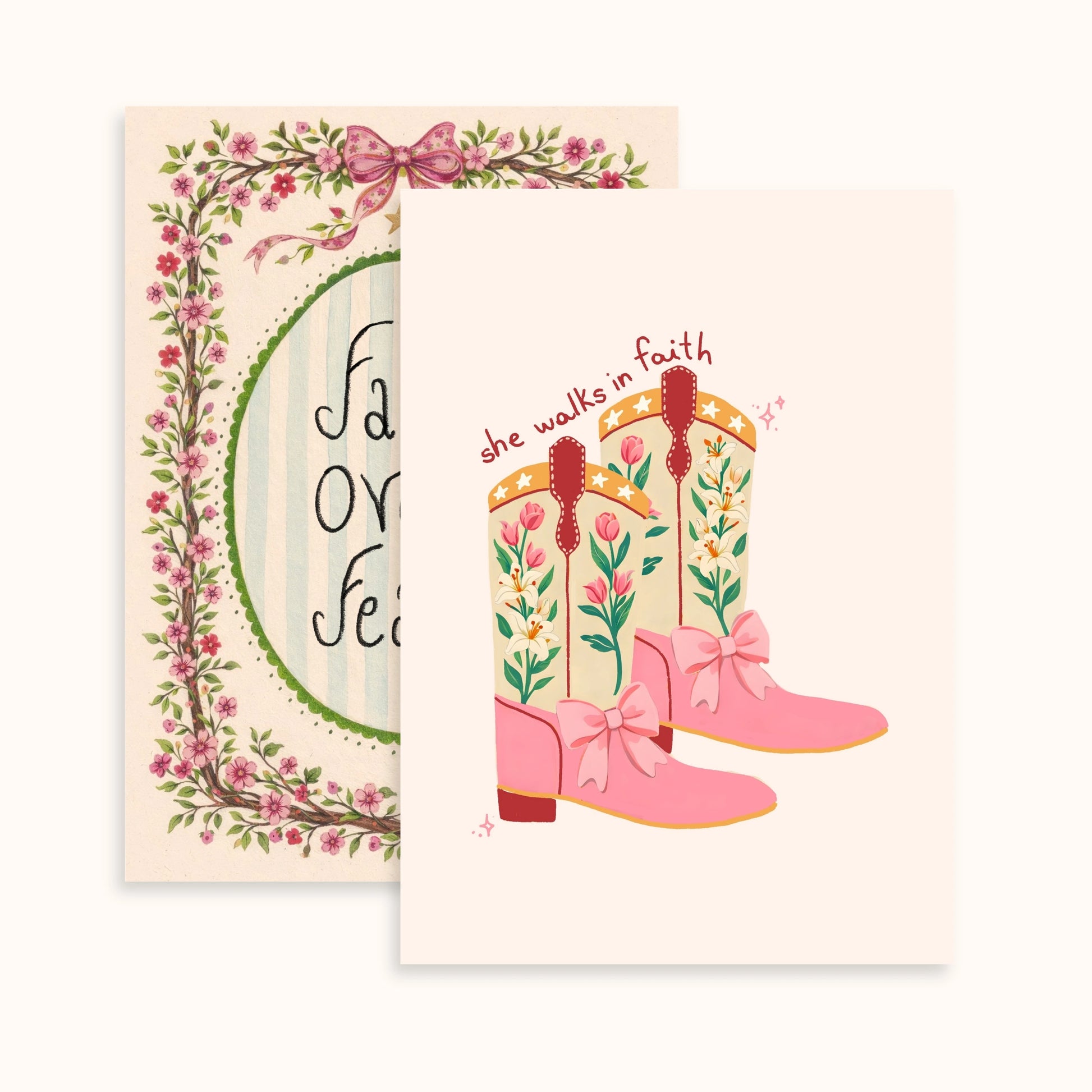 Christian Floral Set of 2 Prints