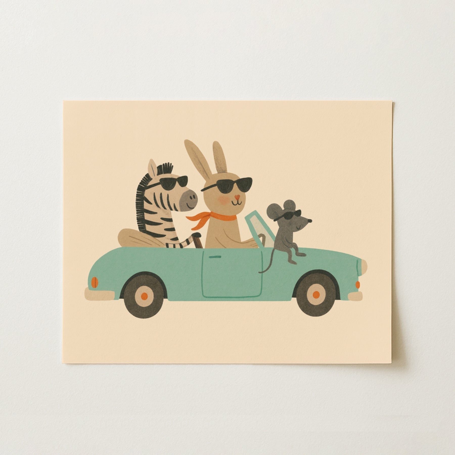 Cute Animal Illustration, Boy Wall Decor