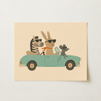 Cute Animal Illustration, Boy Wall Decor
