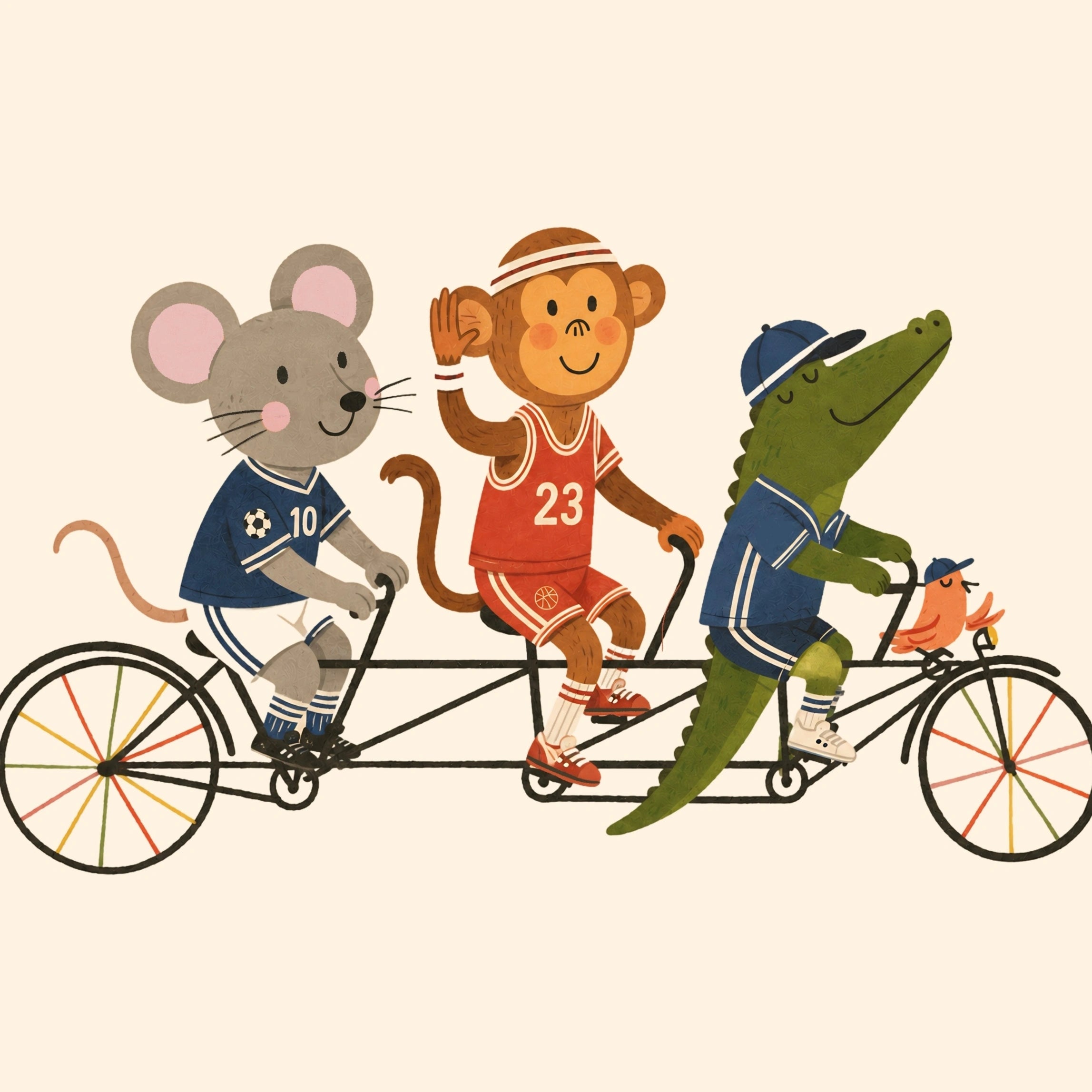 Tandem Bike Nursery Print