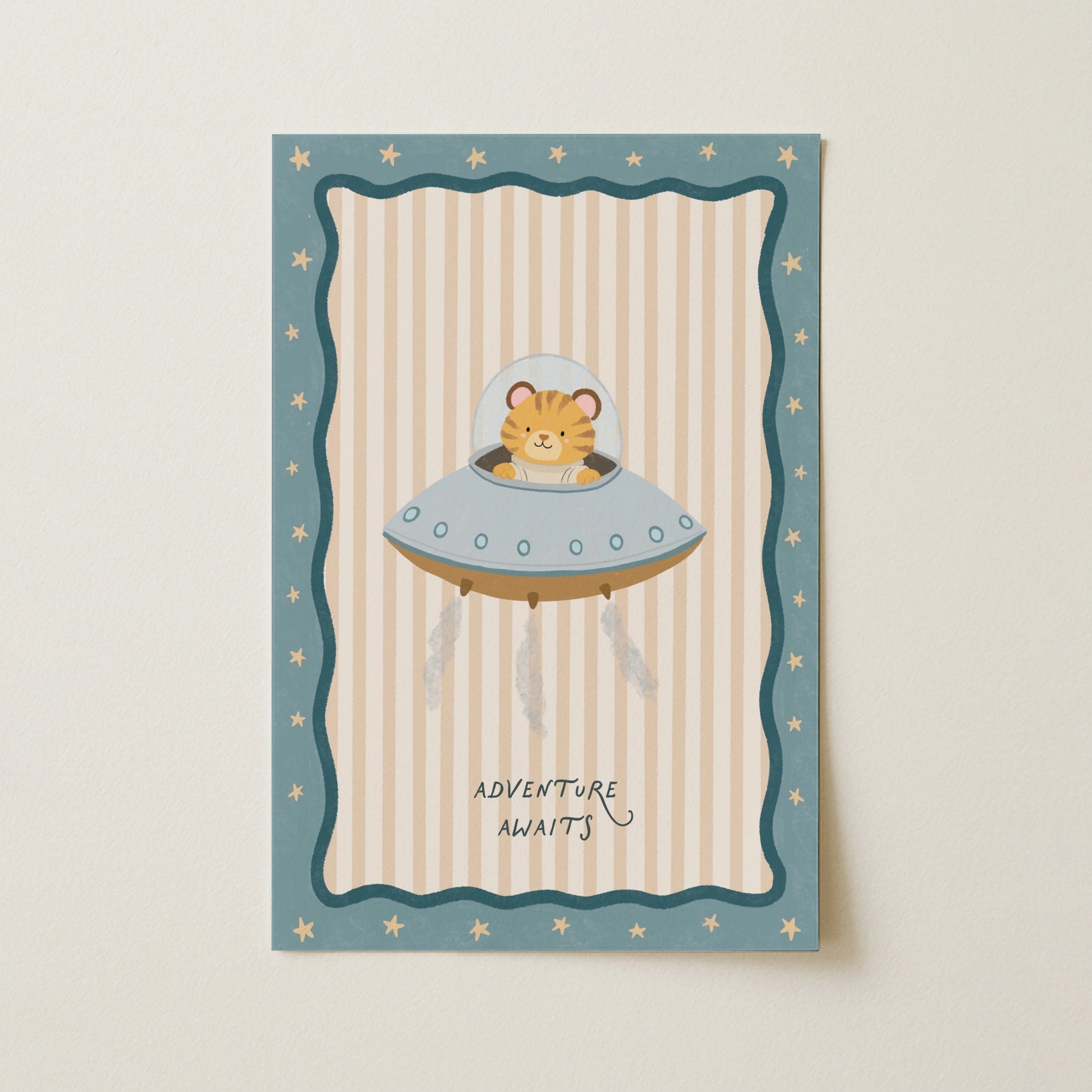 Tiger UFO Nursery Print