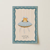 Tiger UFO Nursery Print