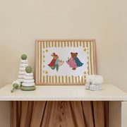 Bunny and Bear Superhero – Nursery & kids wall art