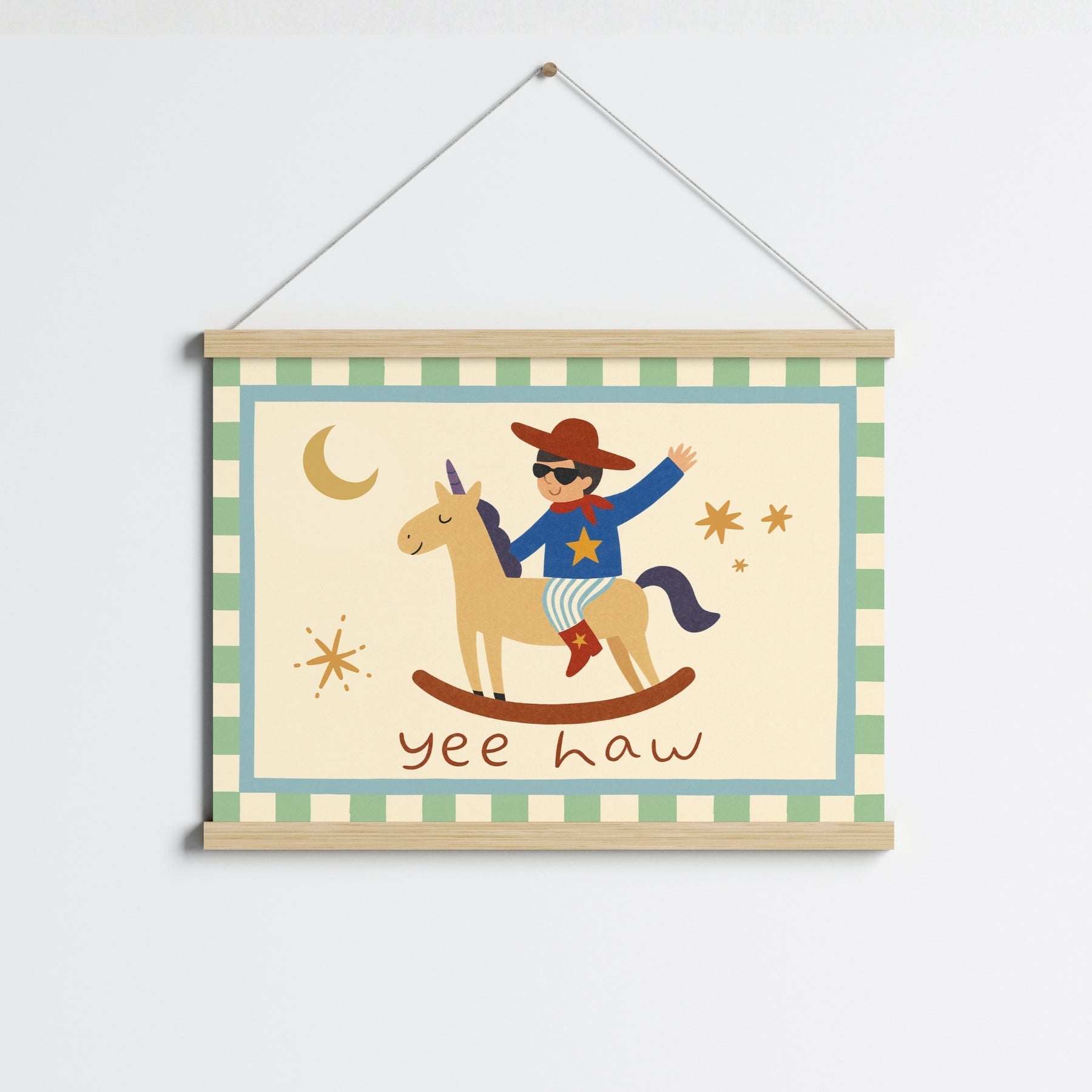 Yee Haw Cowboy Nursery Print