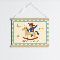 Yee Haw Cowboy Nursery Print