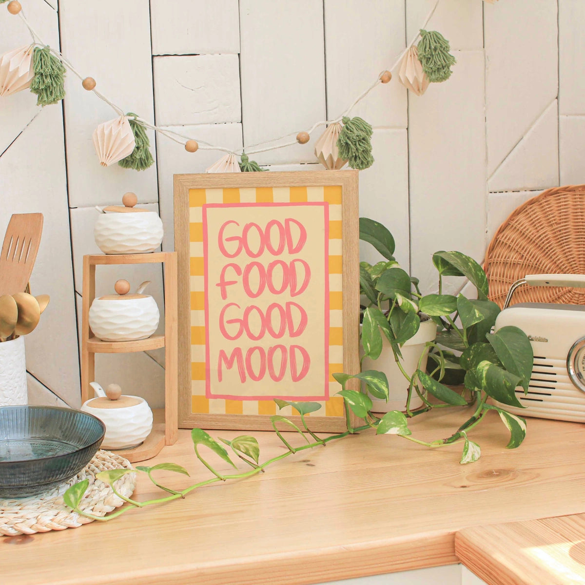 Good Food Good Mood Wall Art – Bold Kitchen Print