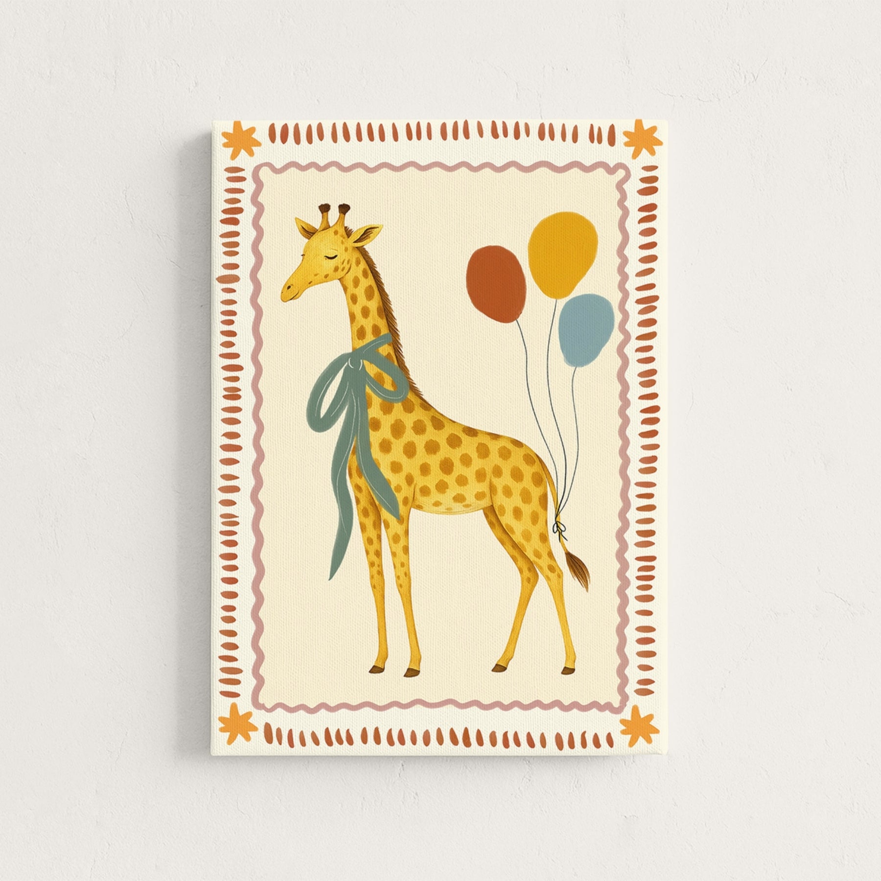 Impression sur toile vintage girafe pour chambre d'enfant