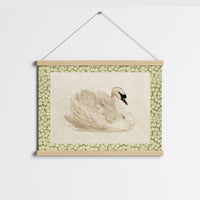 Swan Vintage Nursery Print – Retro Animal Wall Art for Baby Room