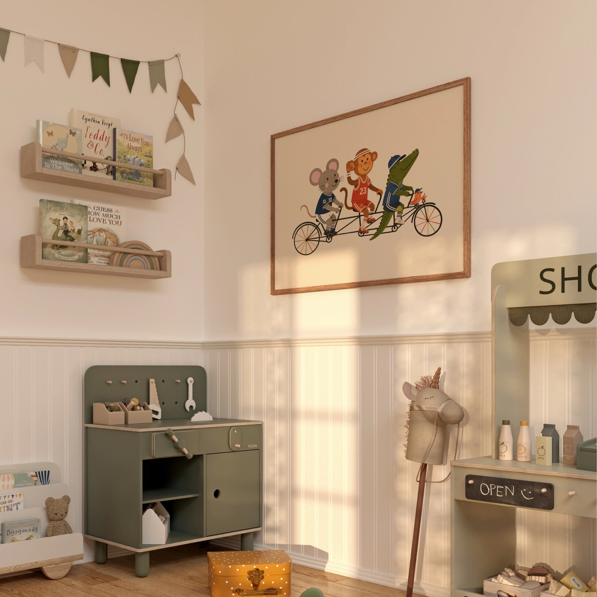 Tandem Bike Nursery Print