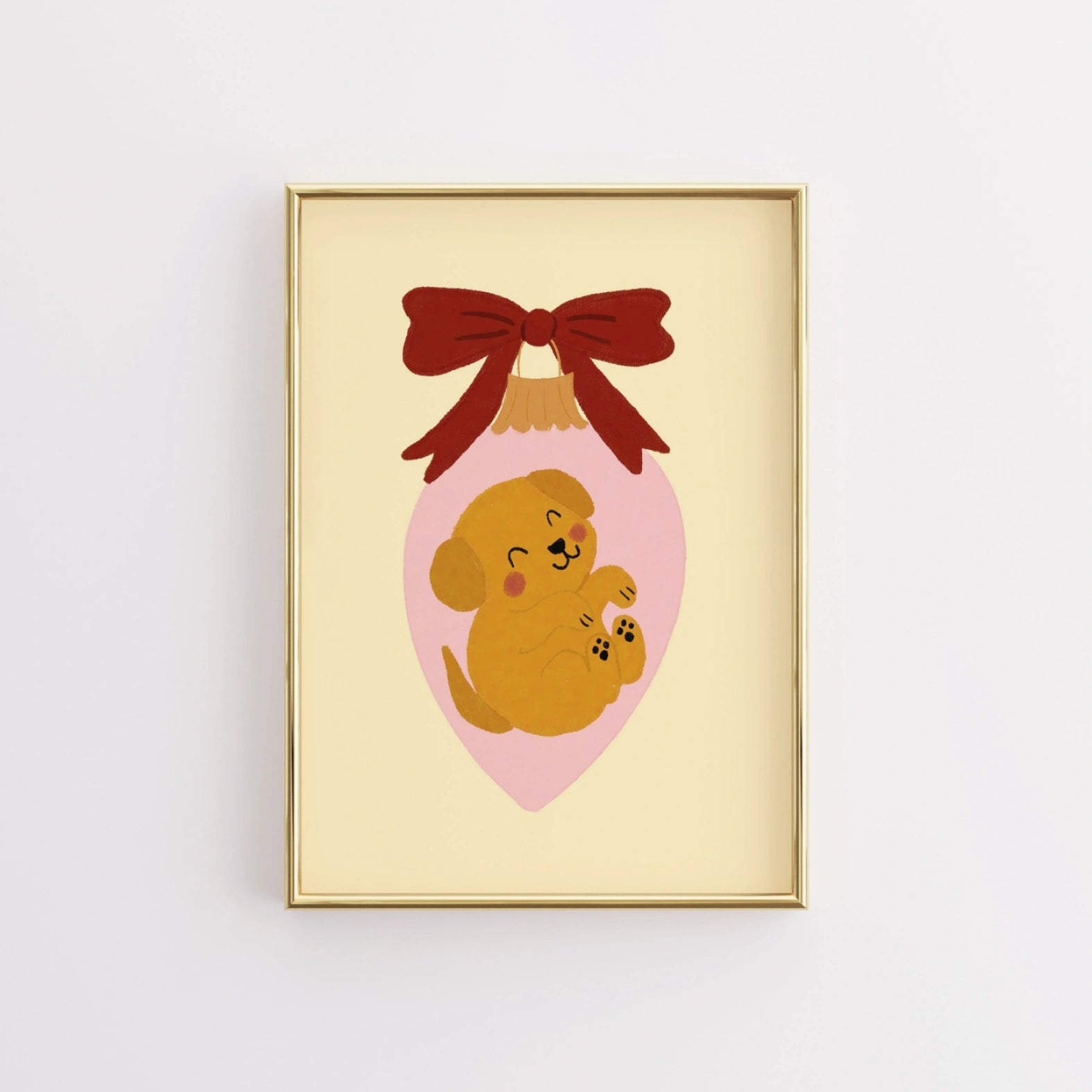 Christmas Puppy Nursery Print