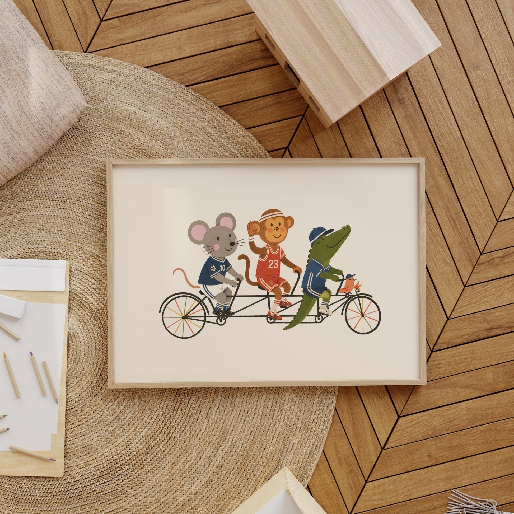 Tandem Bike Nursery Print