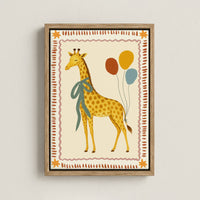 Impression sur toile vintage girafe pour chambre d'enfant
