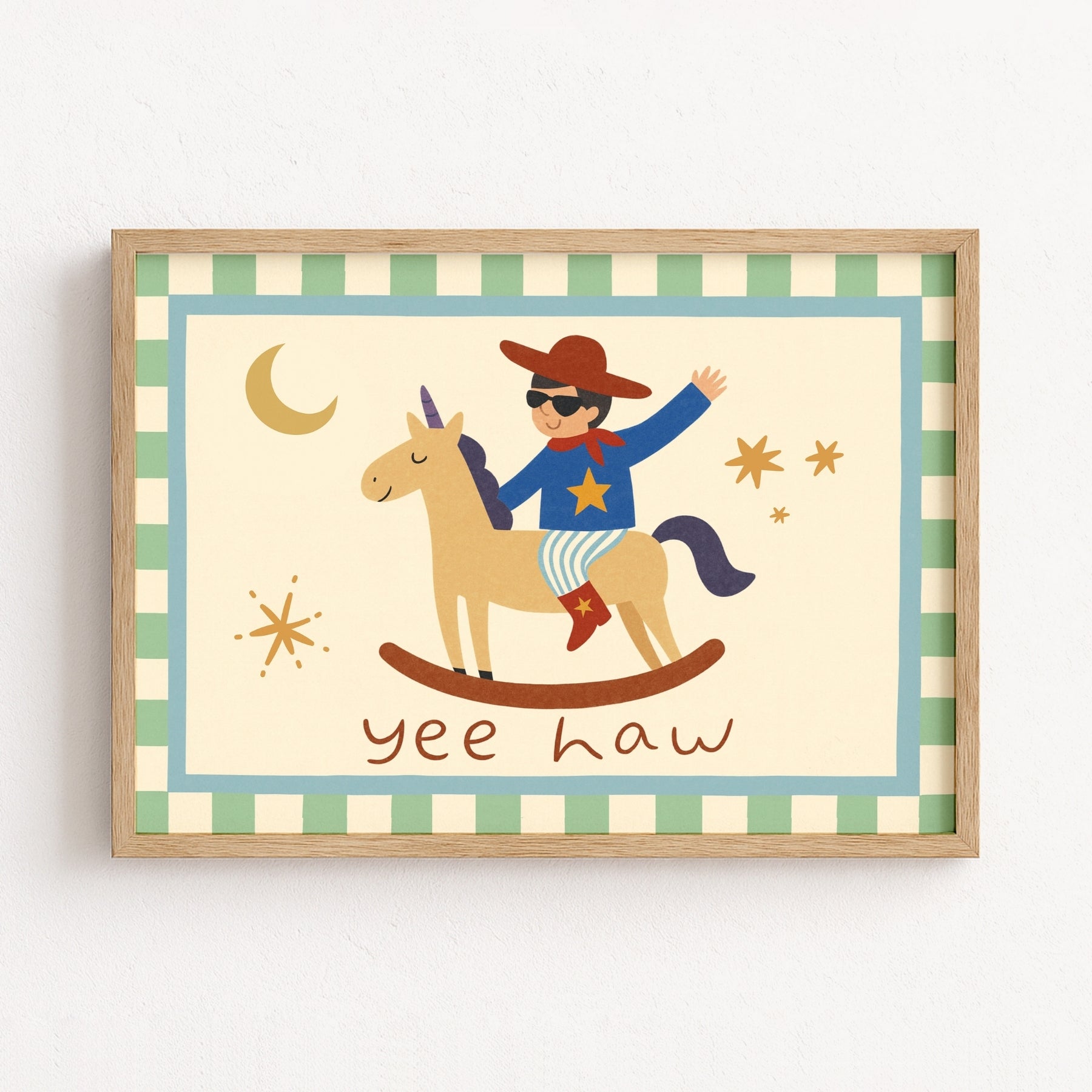 Yee Haw Cowboy Nursery Print