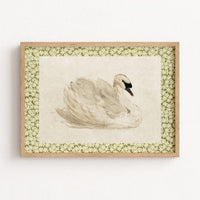 Swan Vintage Nursery Print – Retro Animal Wall Art for Baby Room