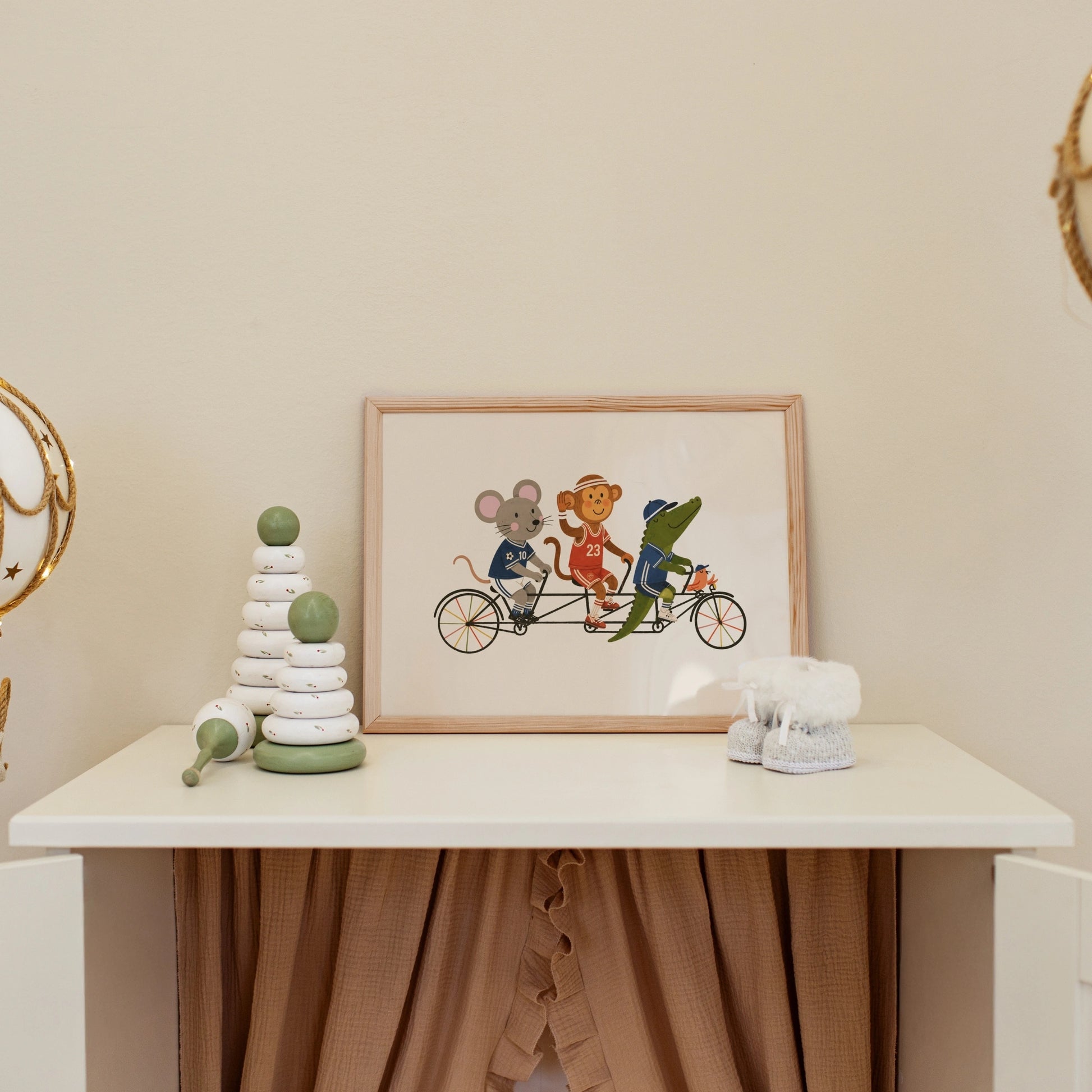 Tandem Bike Nursery Print