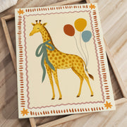 Giraffe with Balloons – Nursery & Kids Canvas Wall Art