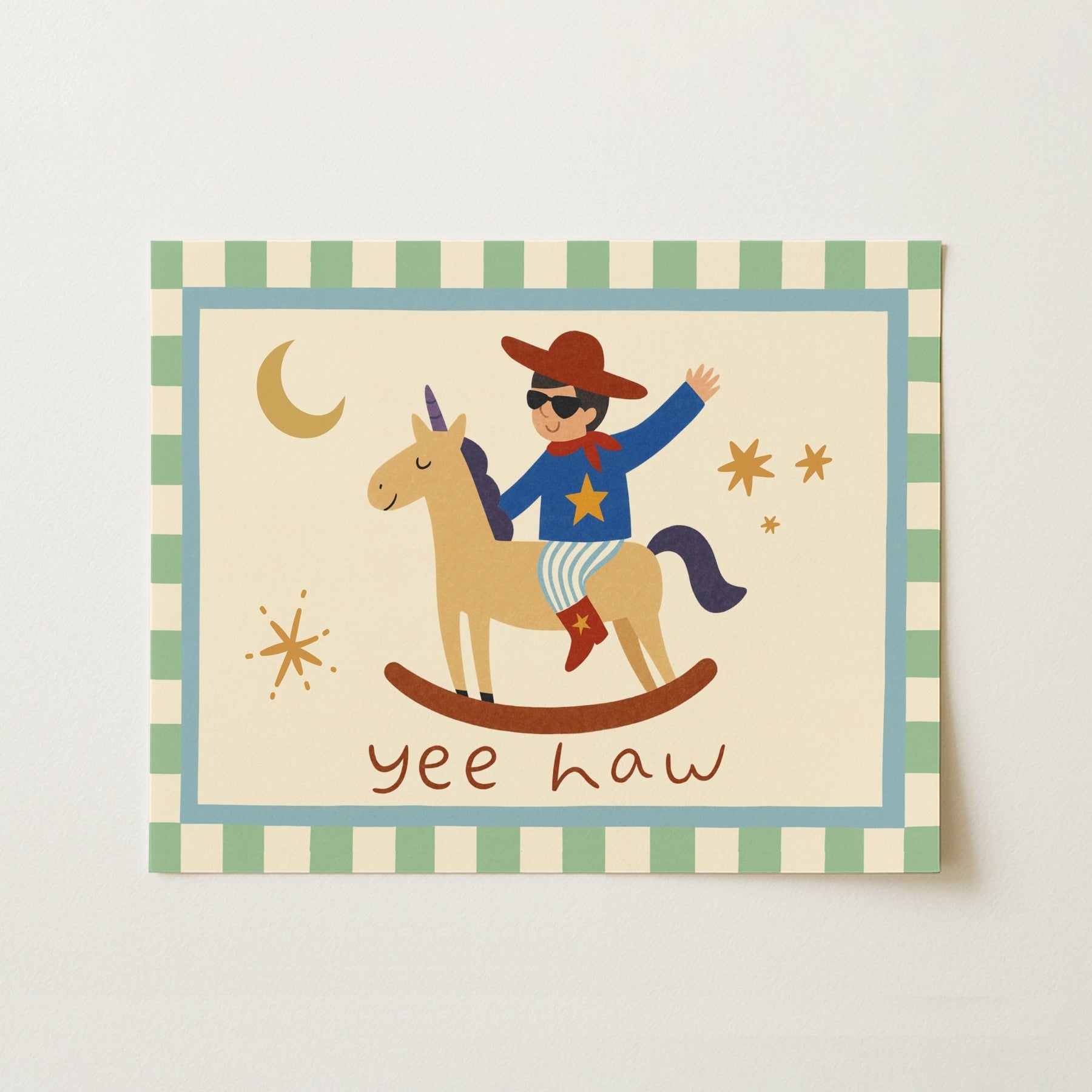Yee Haw Cowboy Nursery Print