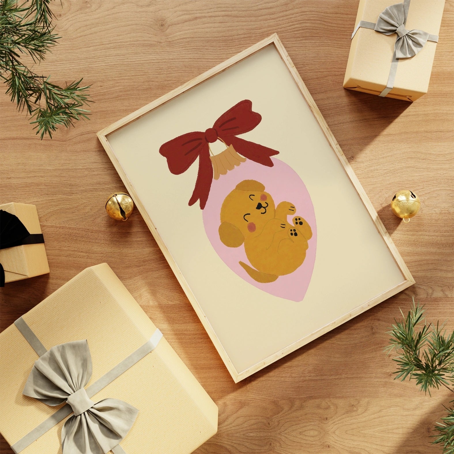 Christmas Puppy Nursery Print