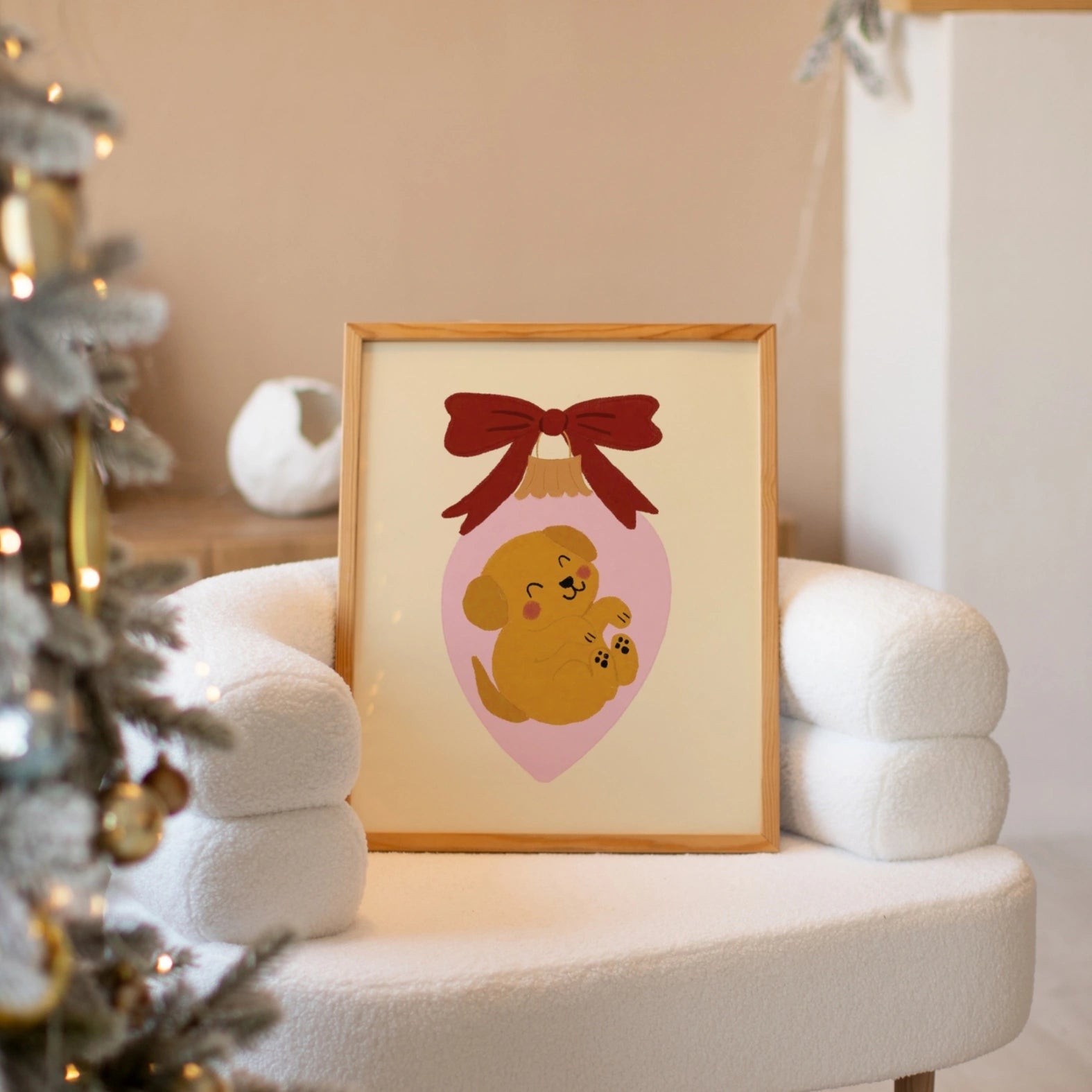 Christmas Puppy Nursery Print