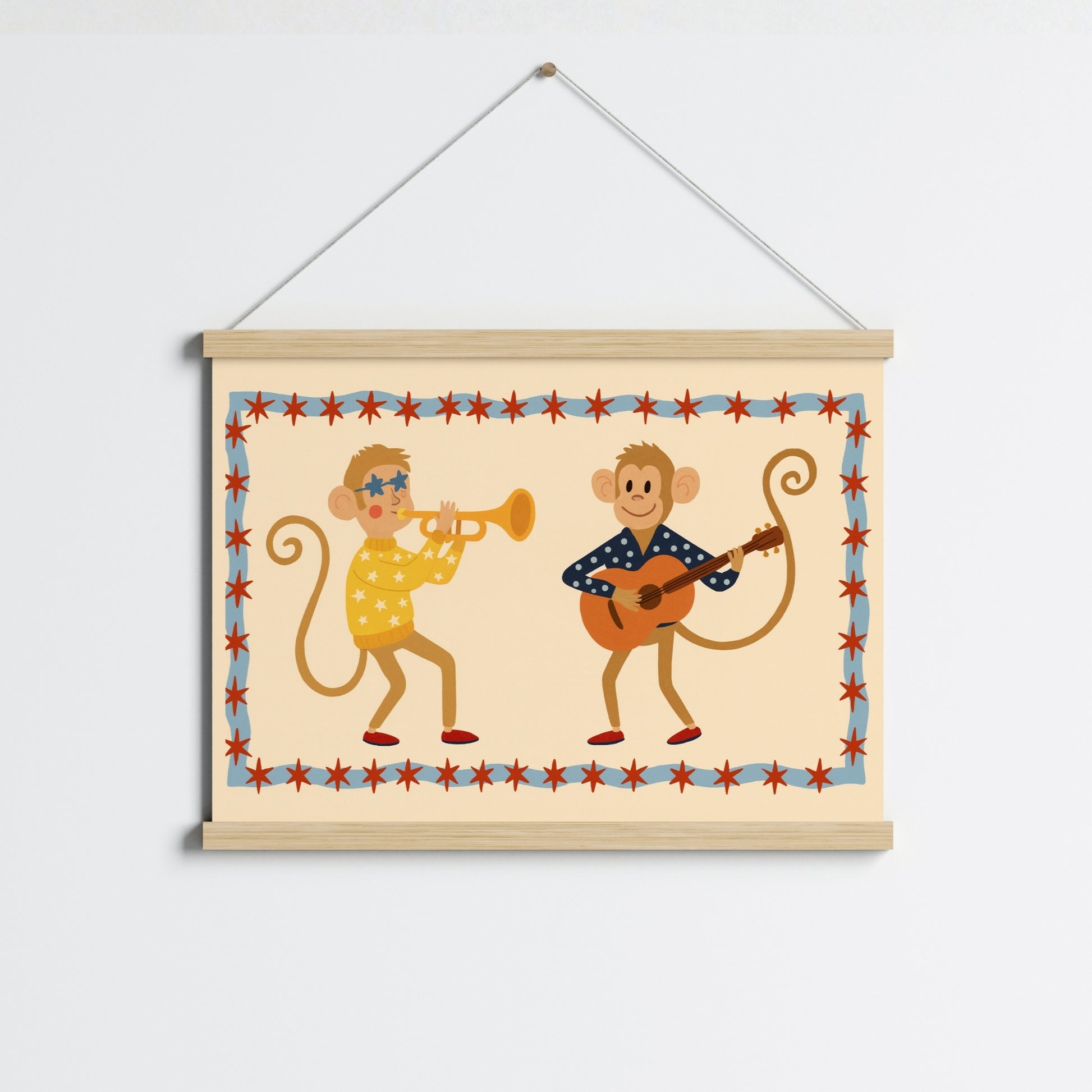 Musical Monkeys Nursery Print