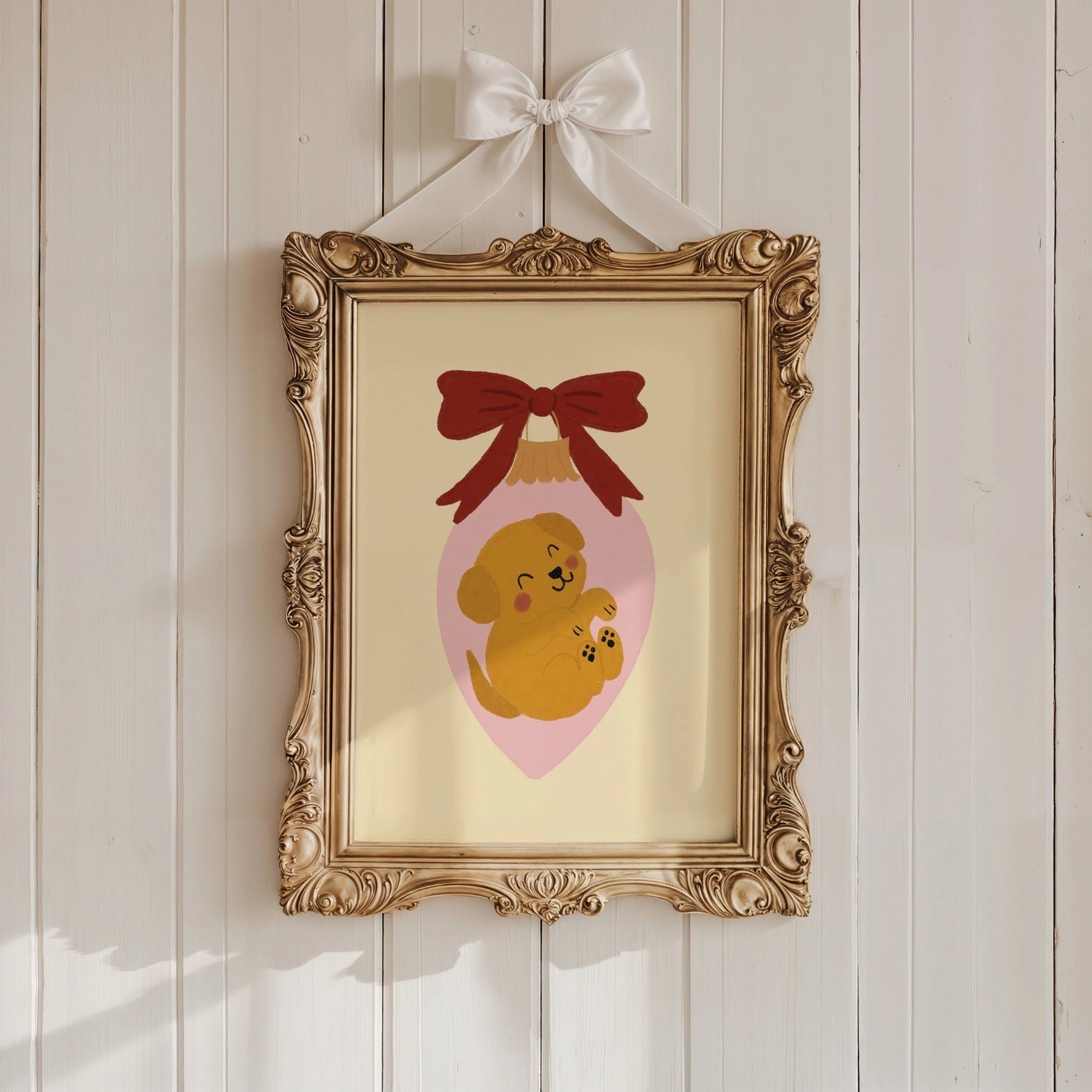 Christmas Puppy Nursery Print