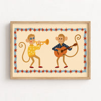 Musical Monkeys Nursery Print