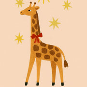 Giraffe with Red Bow under the Sun – Nursery & kids wall art