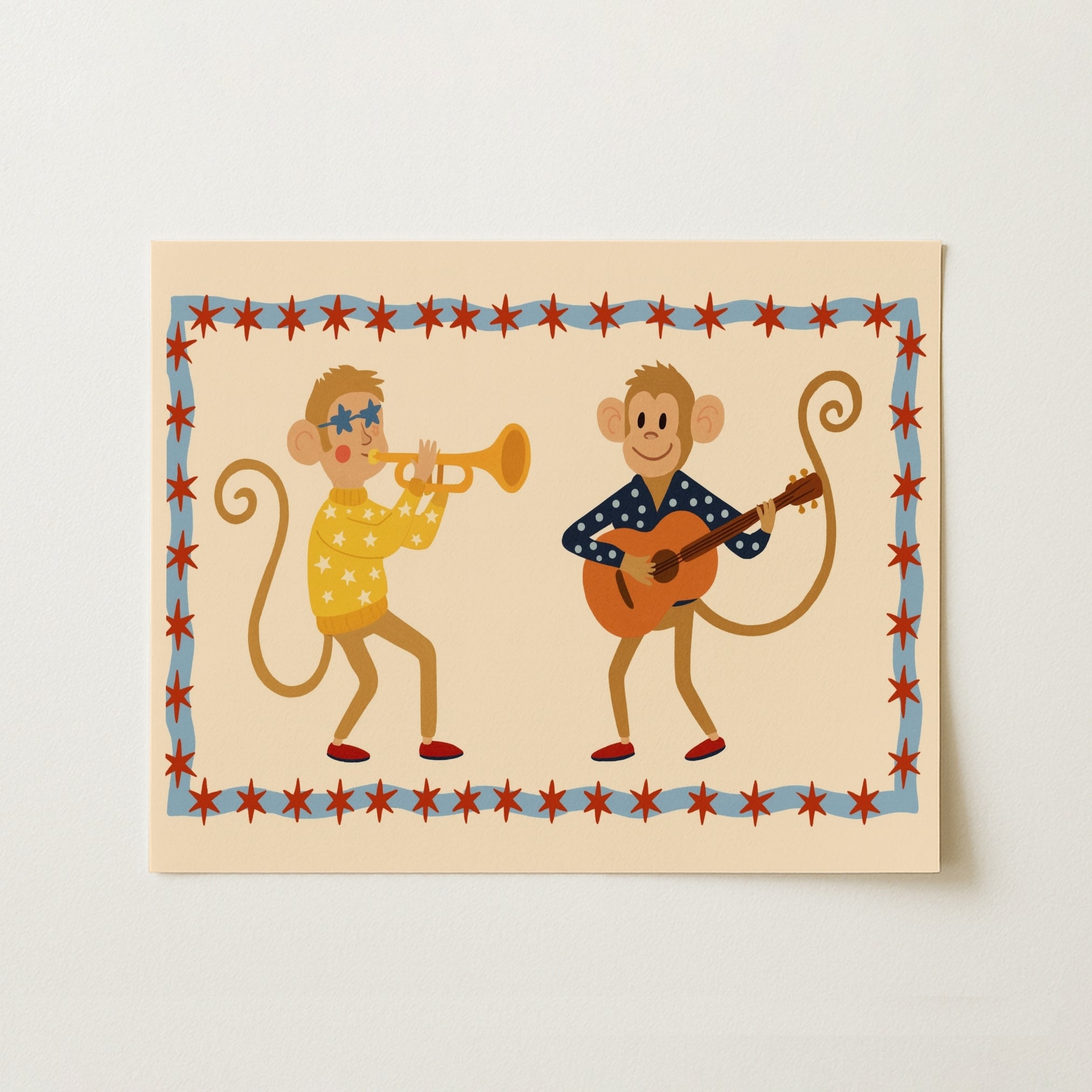 Musical Monkeys Nursery Print