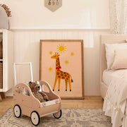 Giraffe with Red Bow under the Sun – Nursery & kids wall art