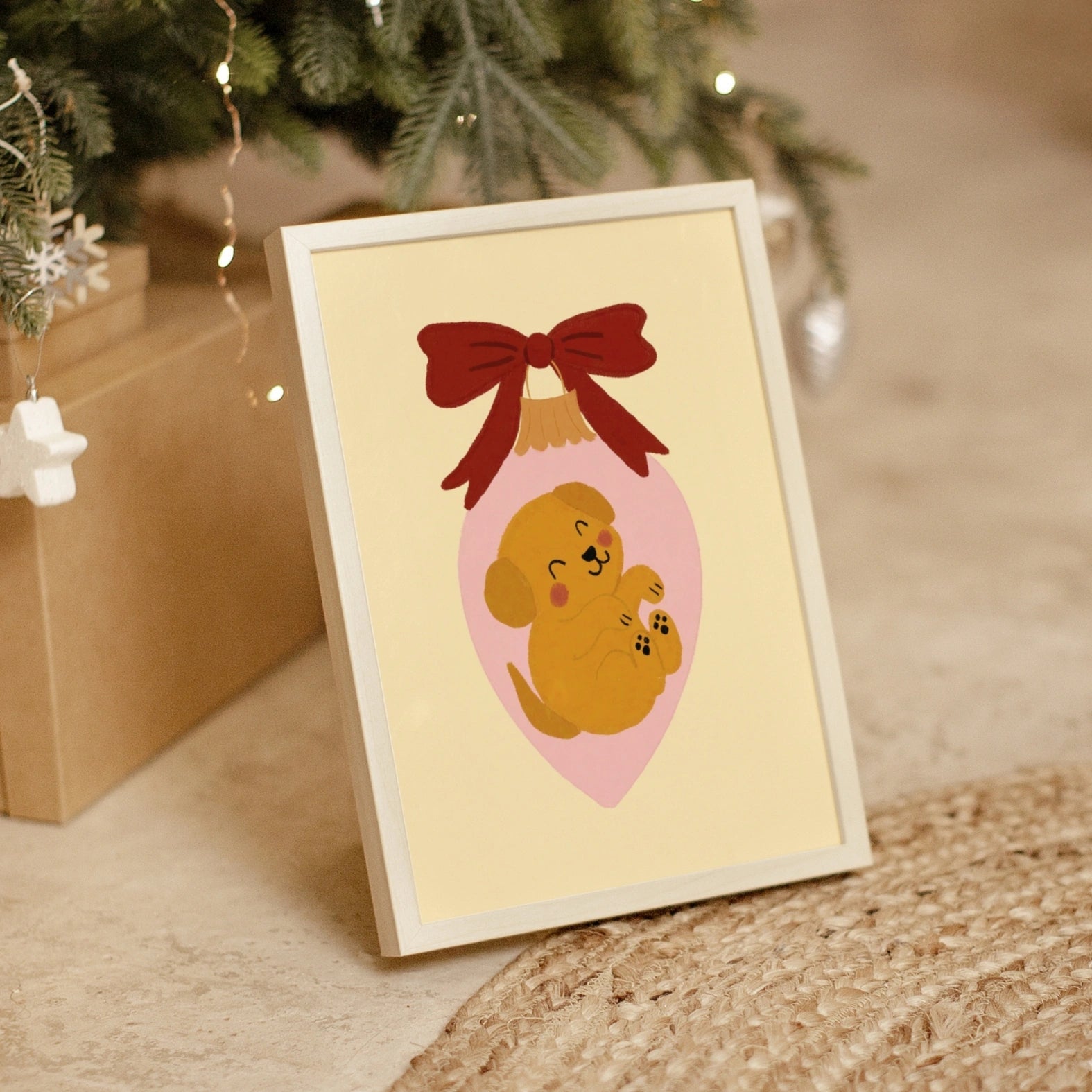 Christmas Puppy Nursery Print