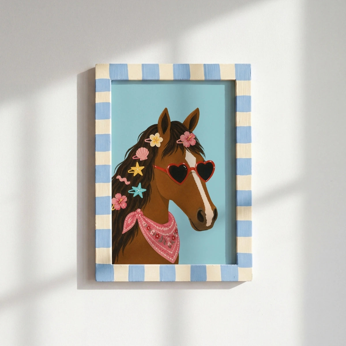 Arte murale costiera di cavallo cowgirl