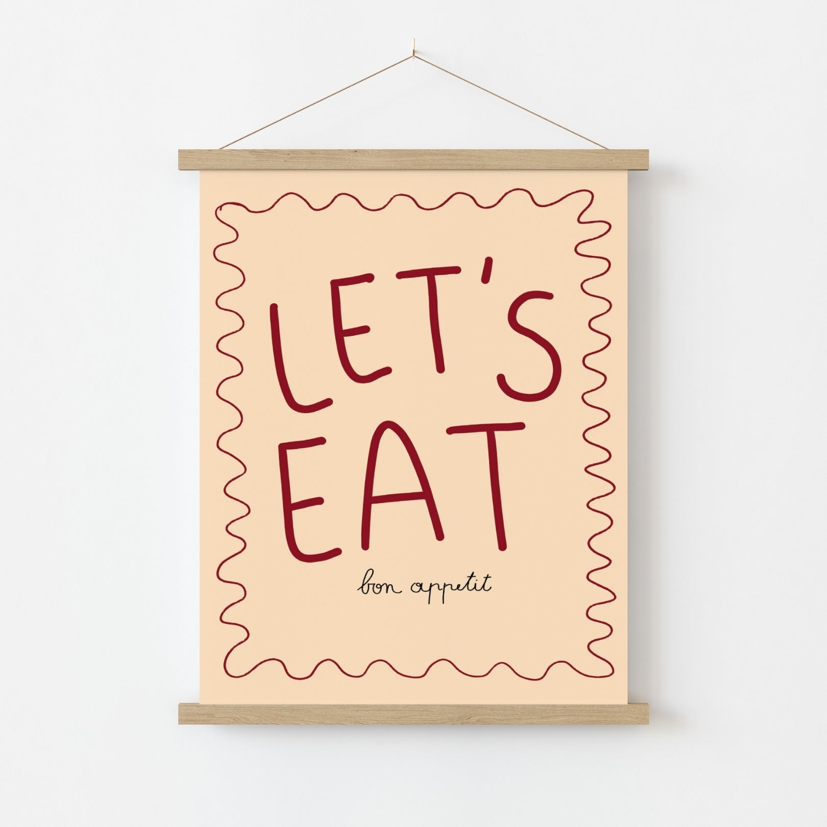 Déco Murale Cuisine – Let’s Eat – Tableau Typographie Ludique, Décoration Murale Cuisine