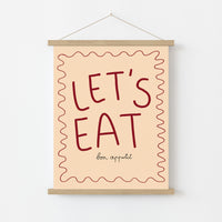 Déco Murale Cuisine – Let’s Eat – Tableau Typographie Ludique, Décoration Murale Cuisine