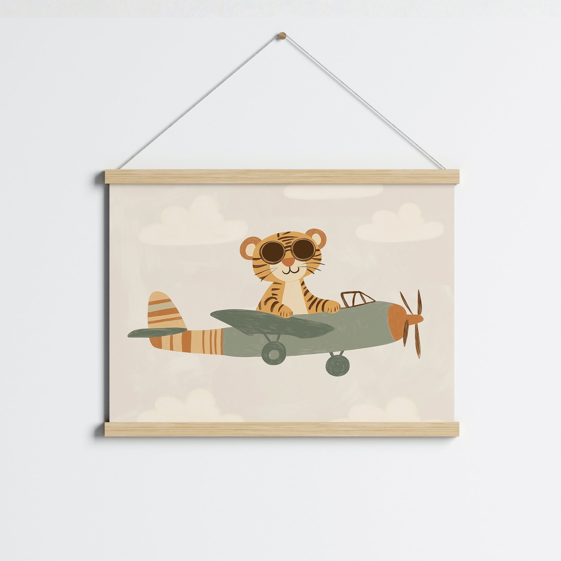 Tiger Pilot Nursery Print