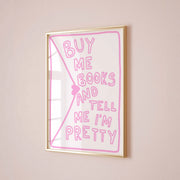 Buy Me Books Pink – Arte de pared literario
