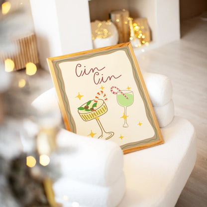 Cin Cin Christmas Print
