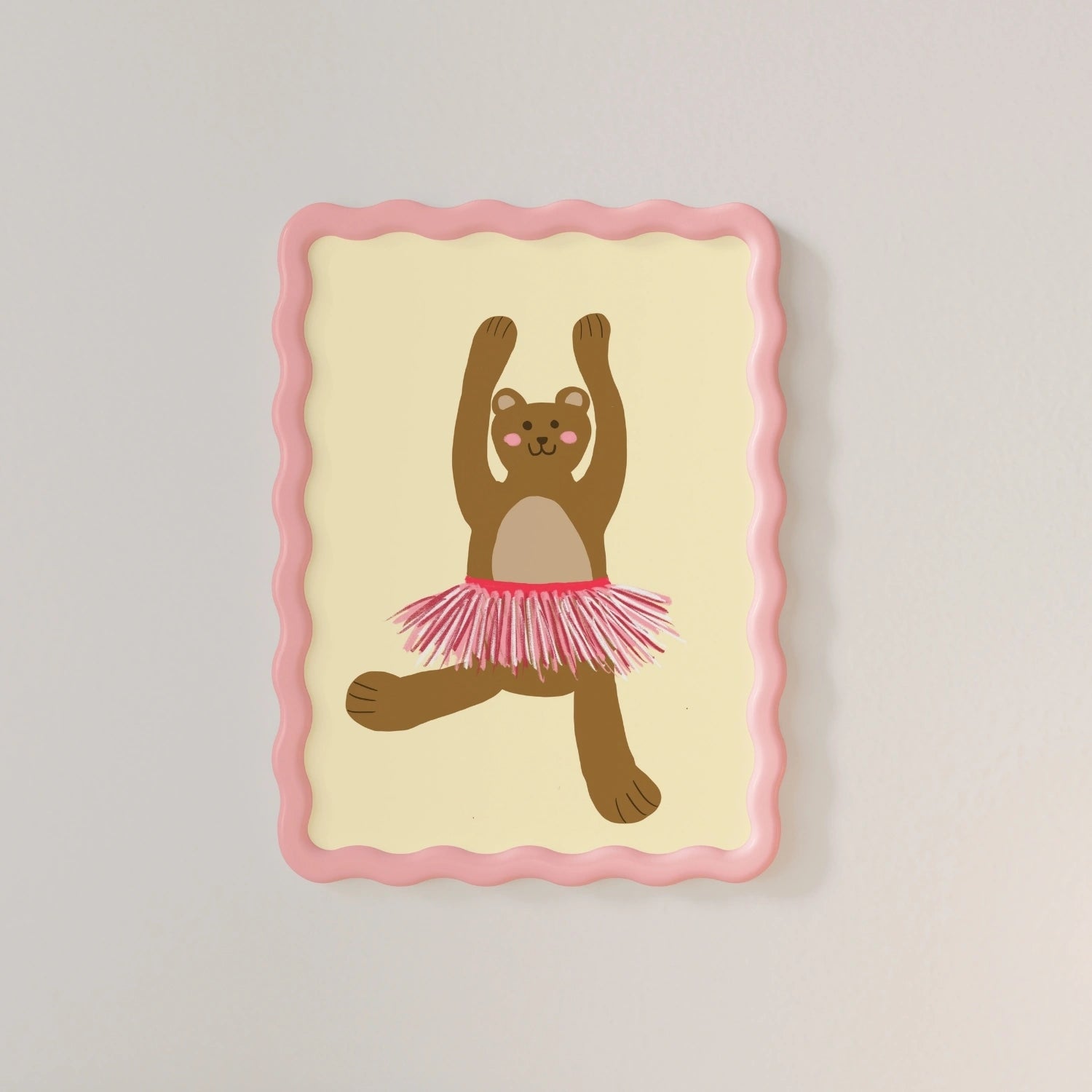 Dancing Bear Nursery Print – Cute Wall Art for Kids Room, Girls Room Decor