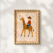 Cowboy Riding a Giraffe – Nursery & Kids Wall Art