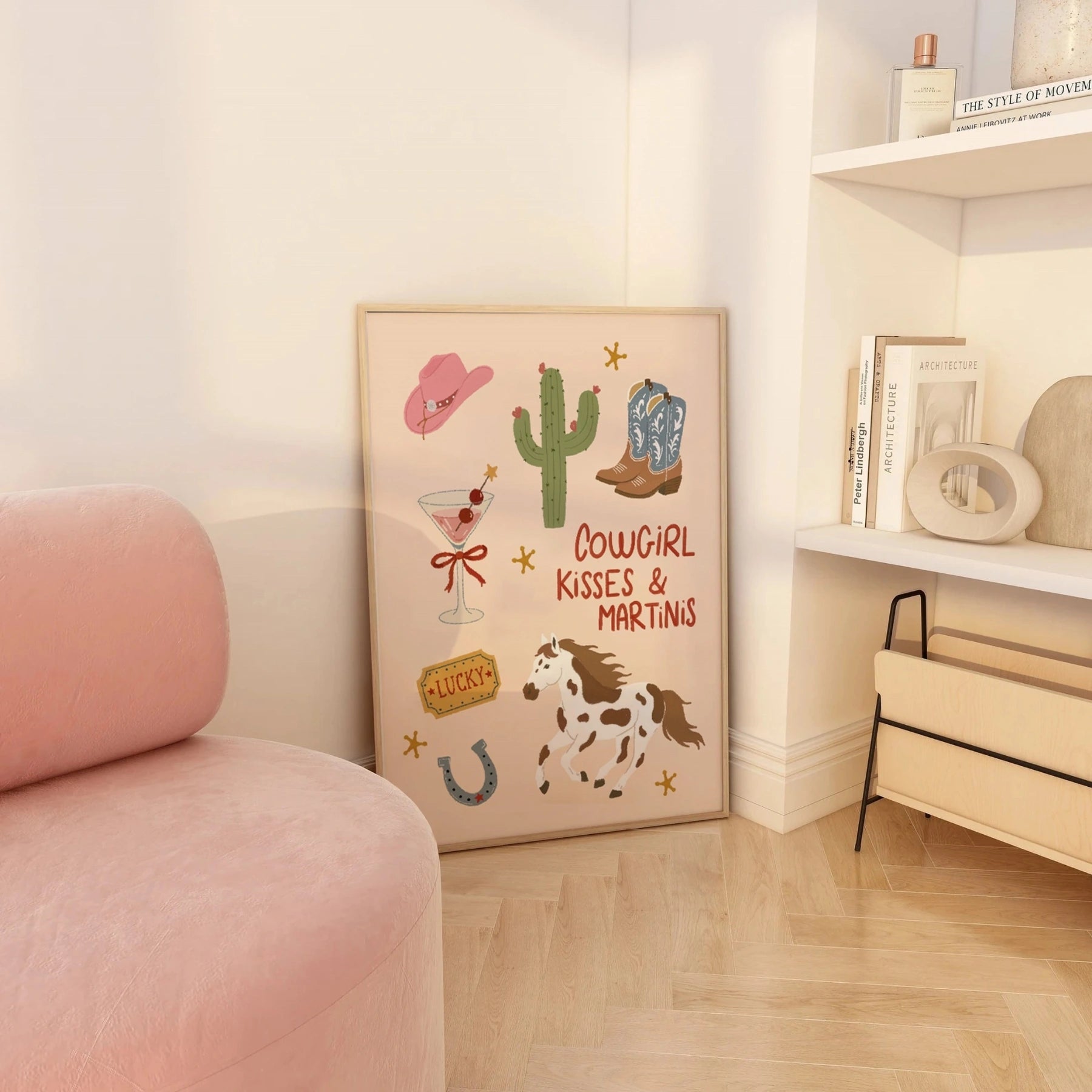 Cowgirl Kisses and Martinis Wall Art