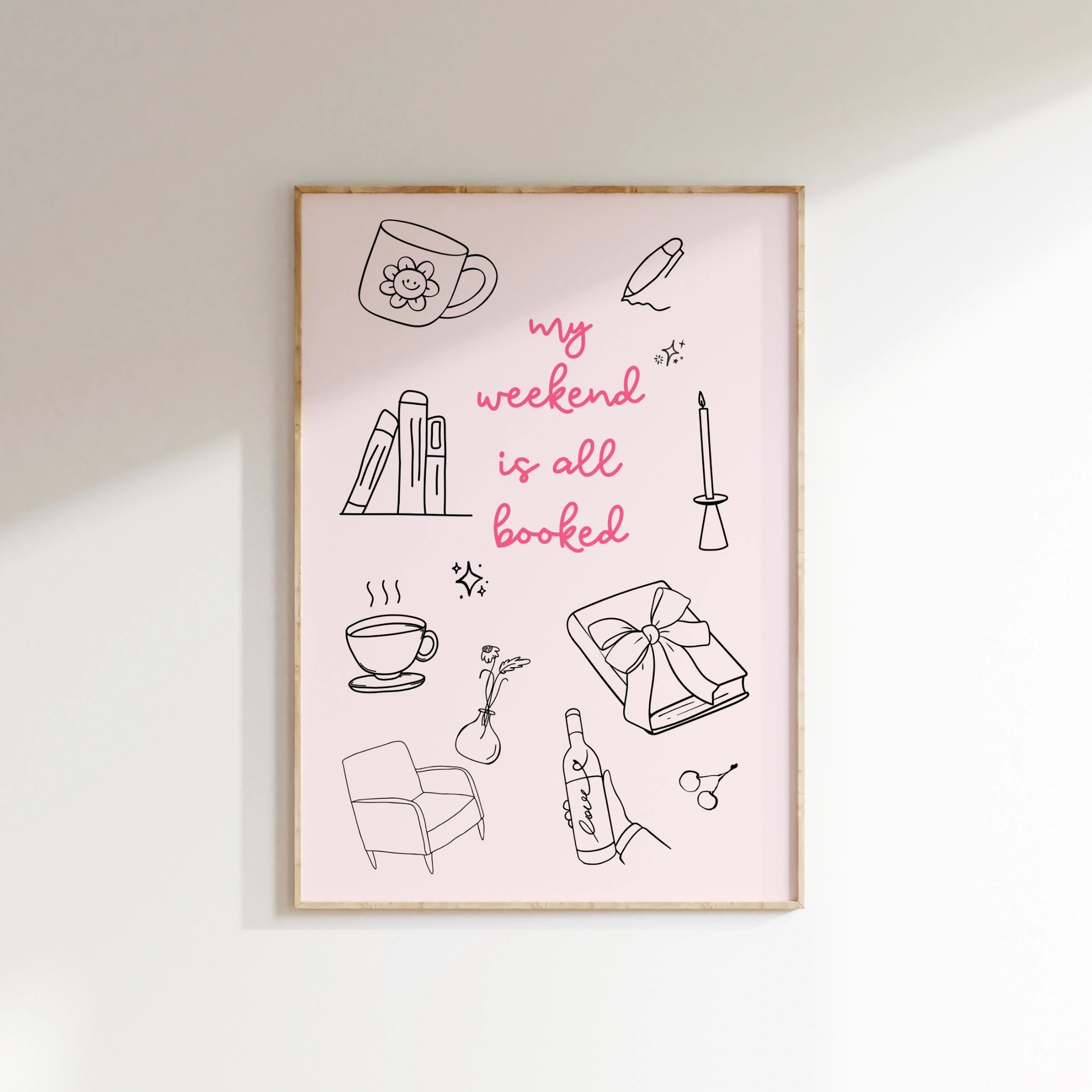 Weekend Booked - Bookish Pink Print