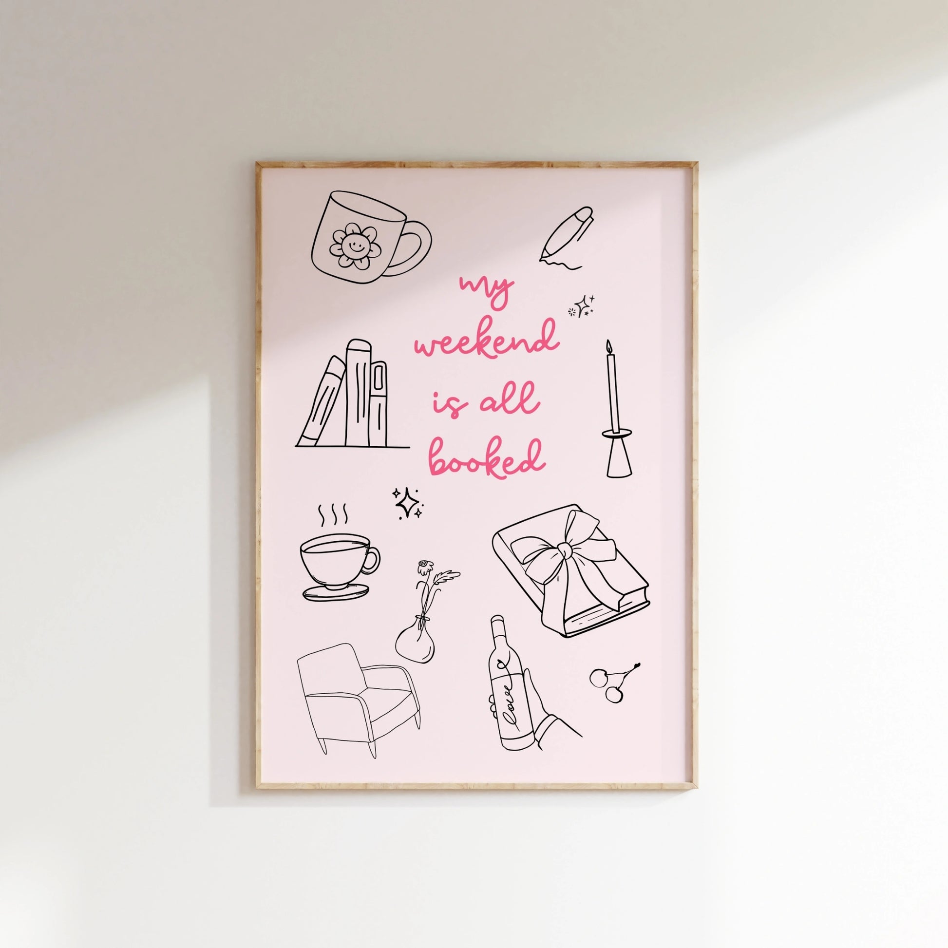 Weekend Booked - Bookish Pink Print