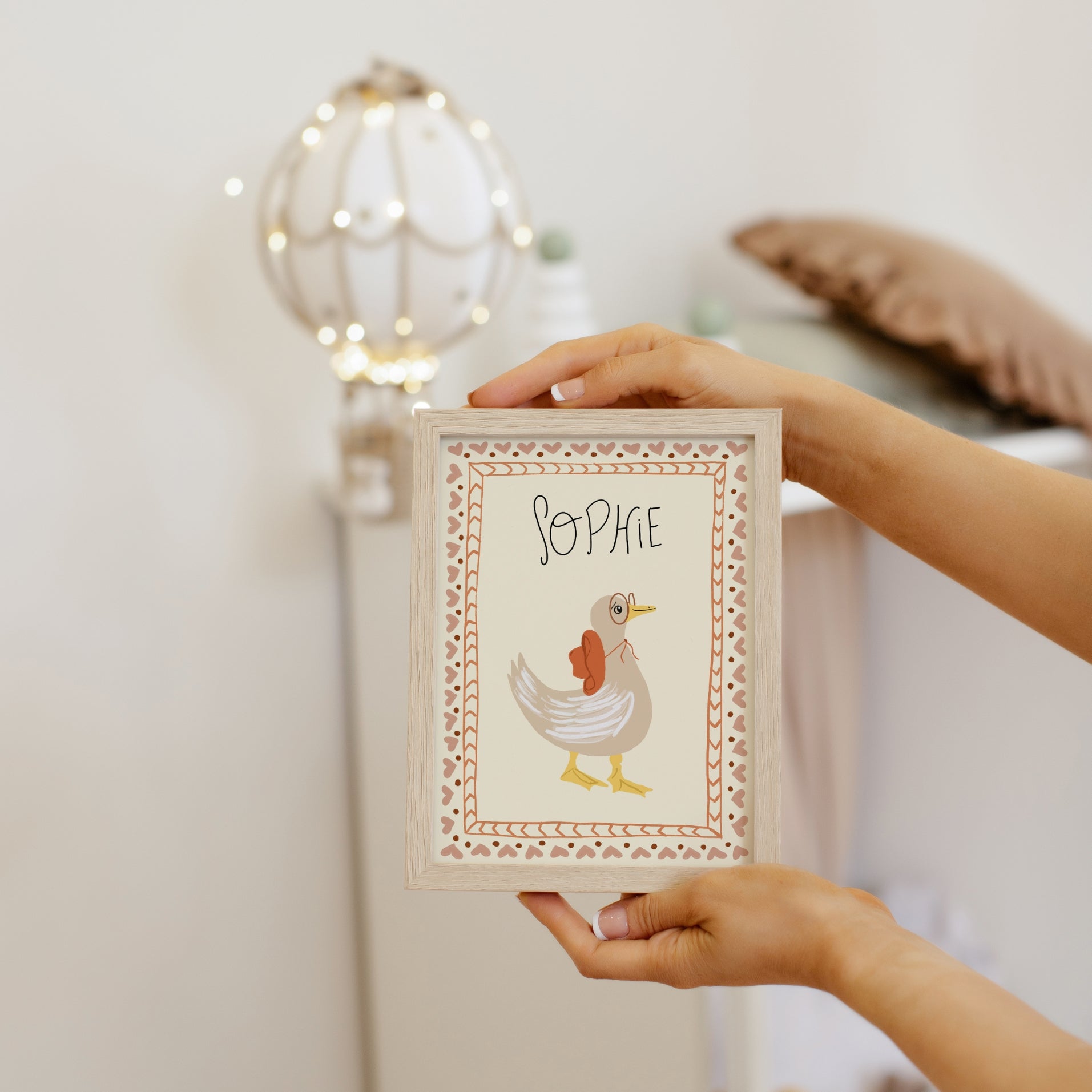 Décoration murale personnalisée pour chambre d'enfant avec une oie