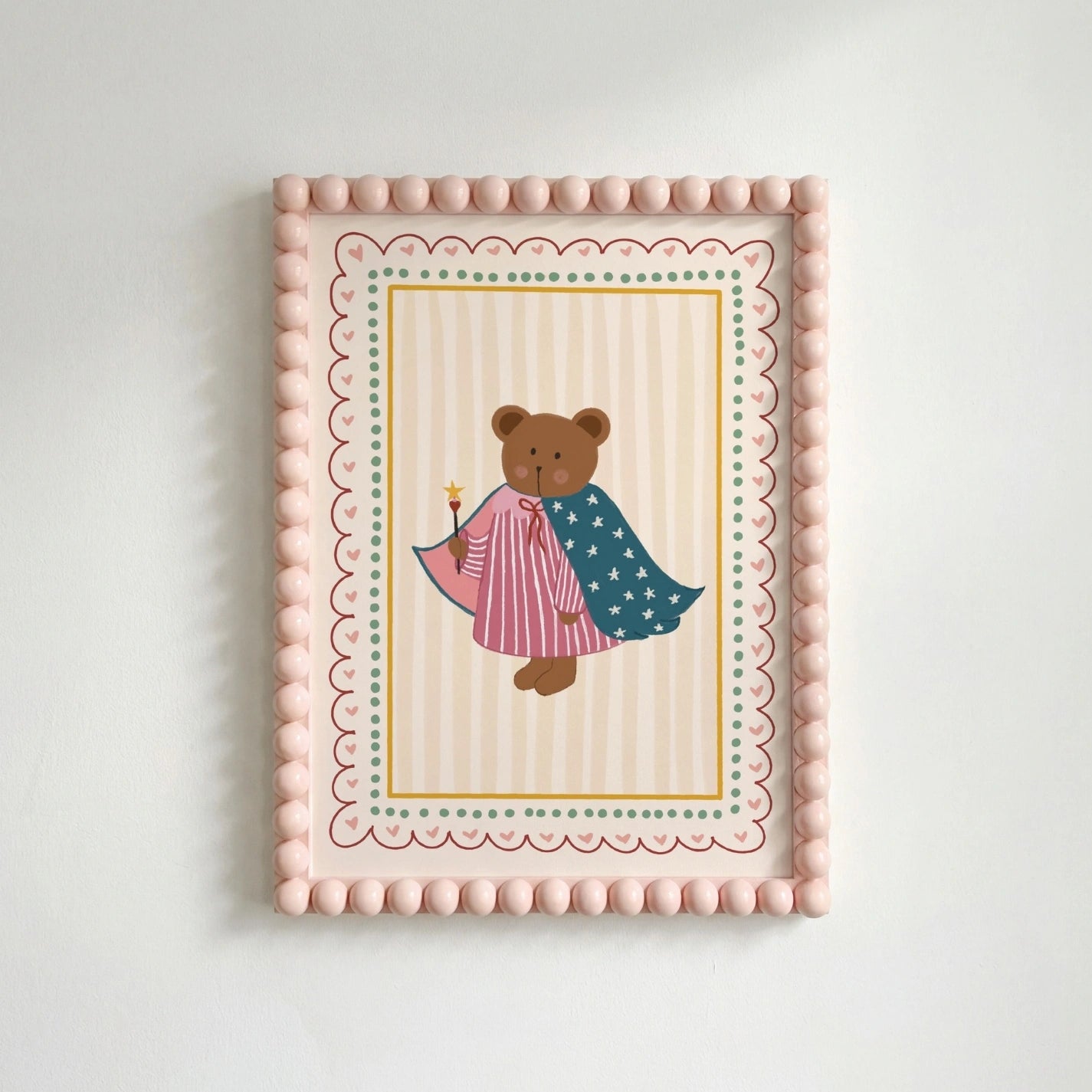 Superhero Teddy Bear Wall Art, Whimsical Kids Decor