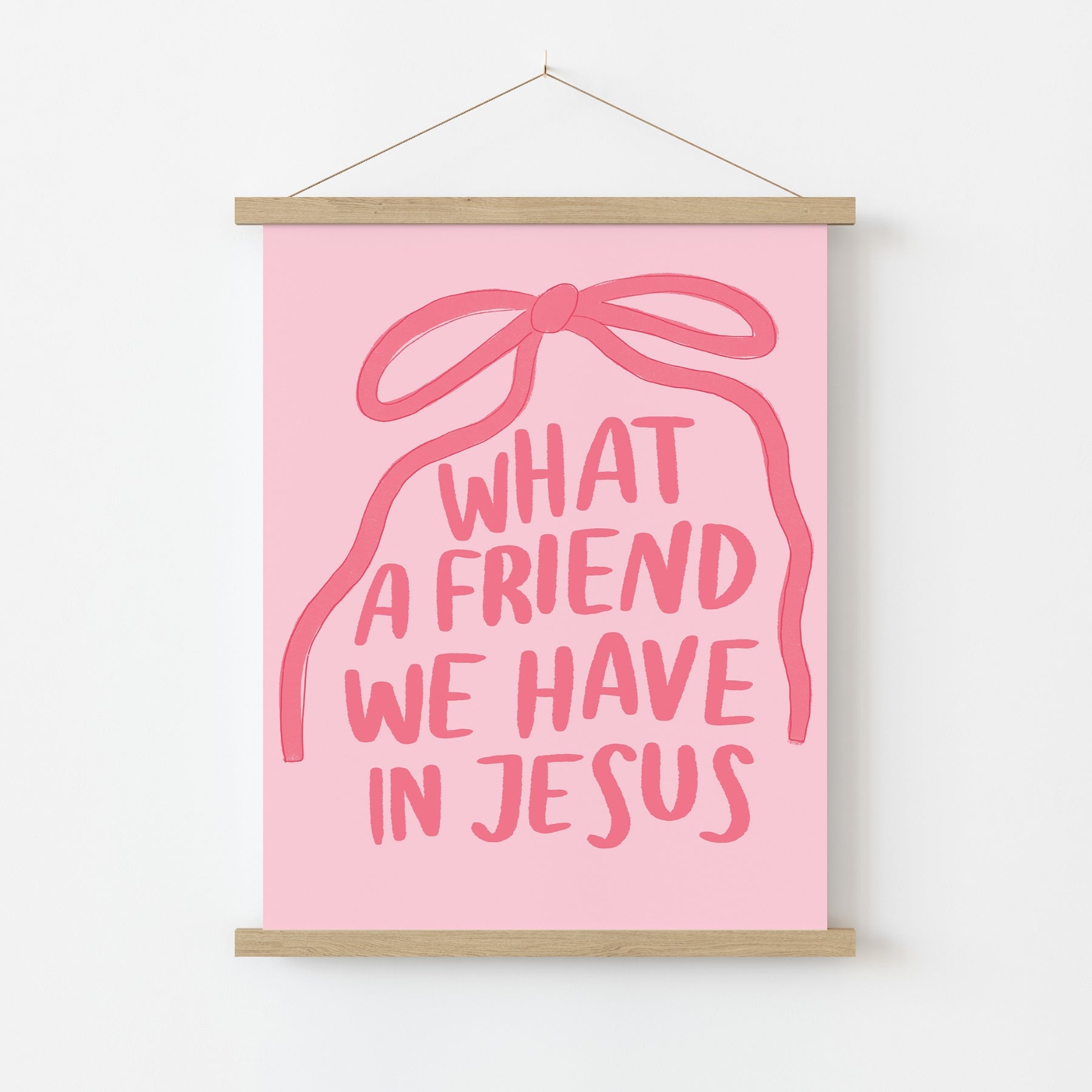What a Friend We Have in Jesus Wall Art – Pink Christian Print, Christian Wall Decor