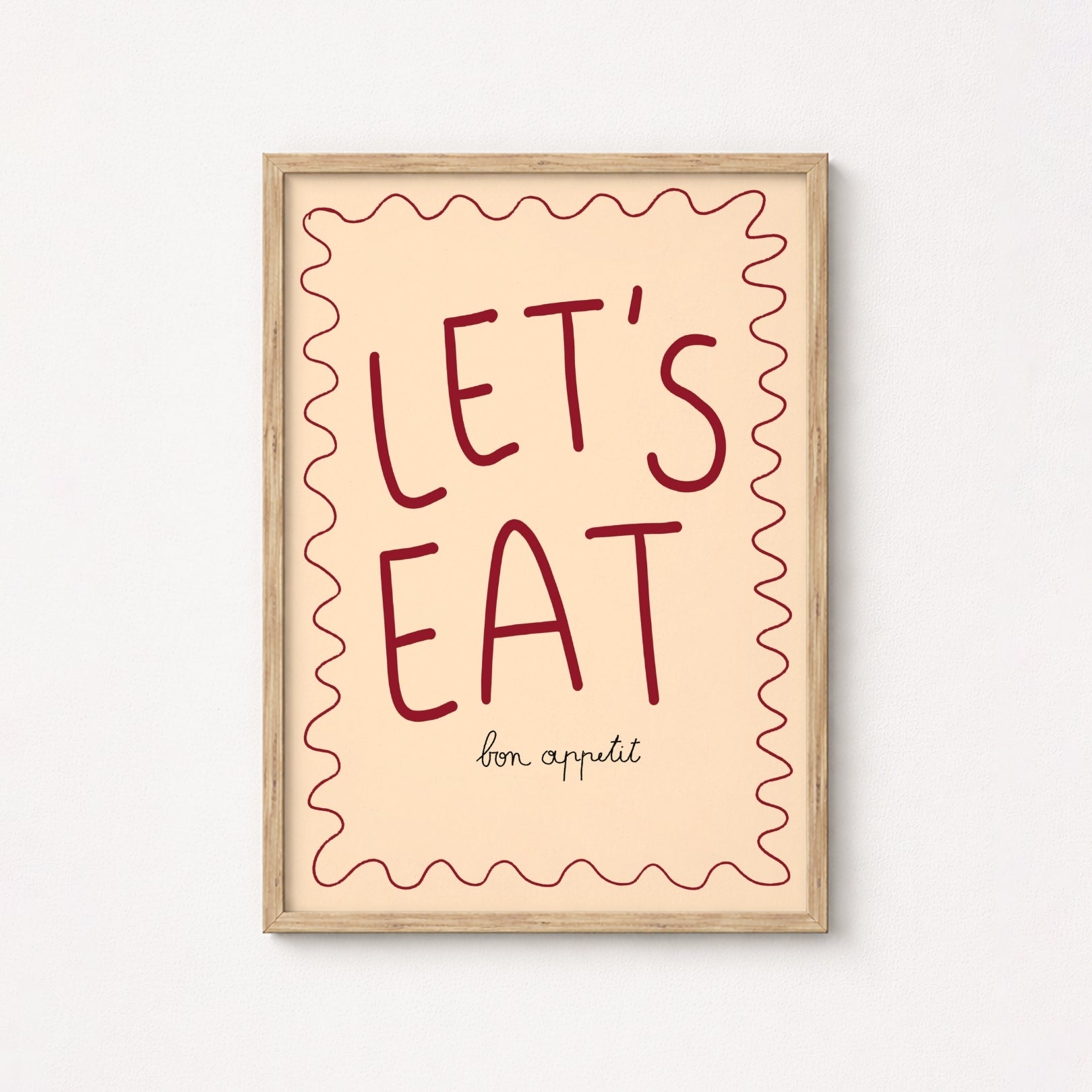 Déco Murale Cuisine – Let’s Eat – Tableau Typographie Ludique, Décoration Murale Cuisine
