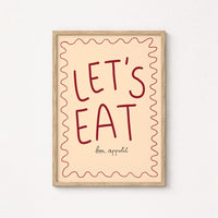 Déco Murale Cuisine – Let’s Eat – Tableau Typographie Ludique, Décoration Murale Cuisine