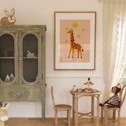 Giraffe with Red Bow under the Sun – Nursery & kids wall art