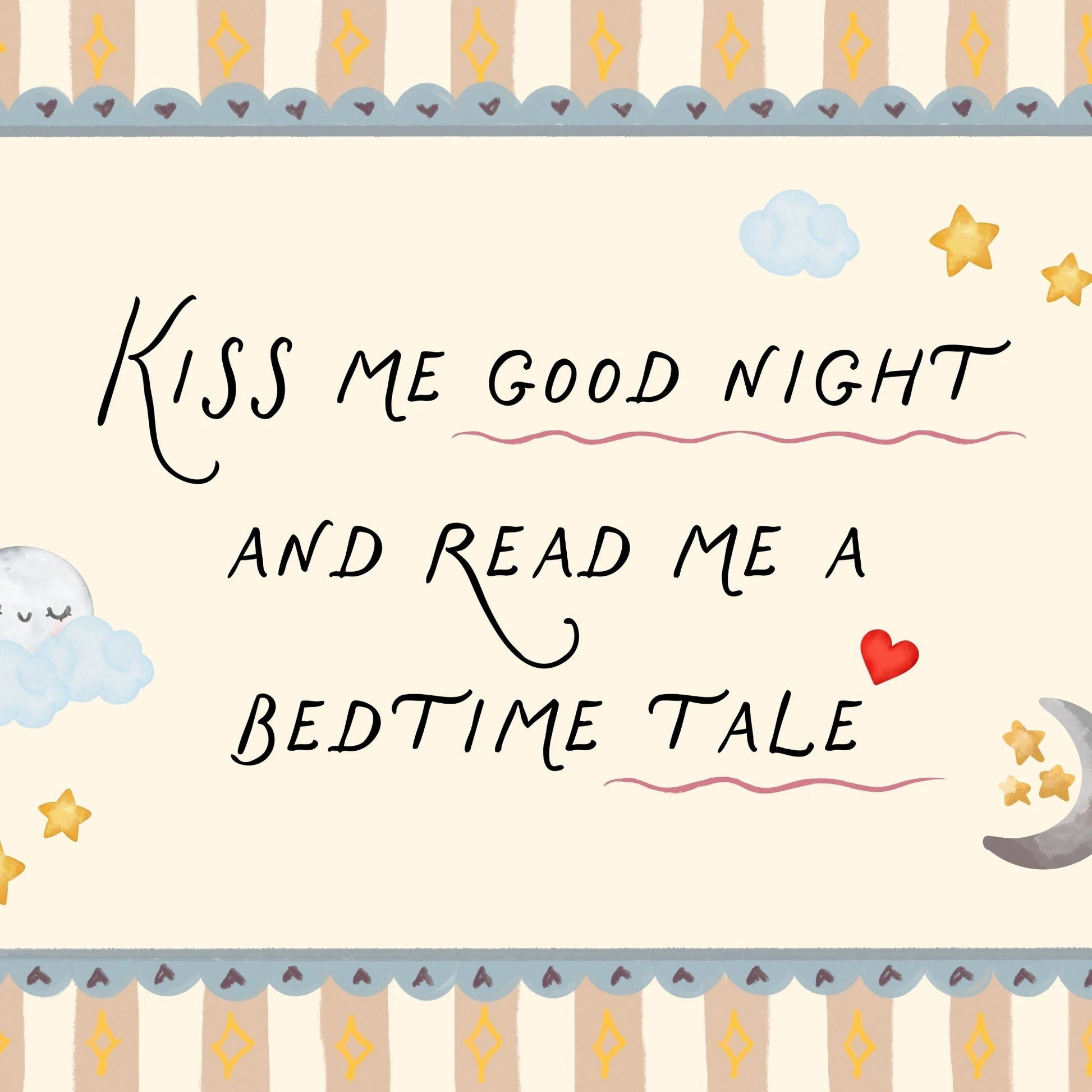 Kiss Me Good Night Nursery Print