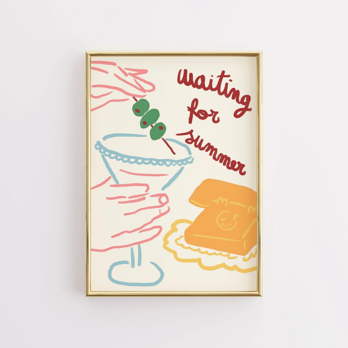 Waiting for Summer Print – Retro Cocktail Wall Art
